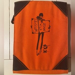 Izak Canvas Zip Tablet Case Sleeve Orange Pre-Owned